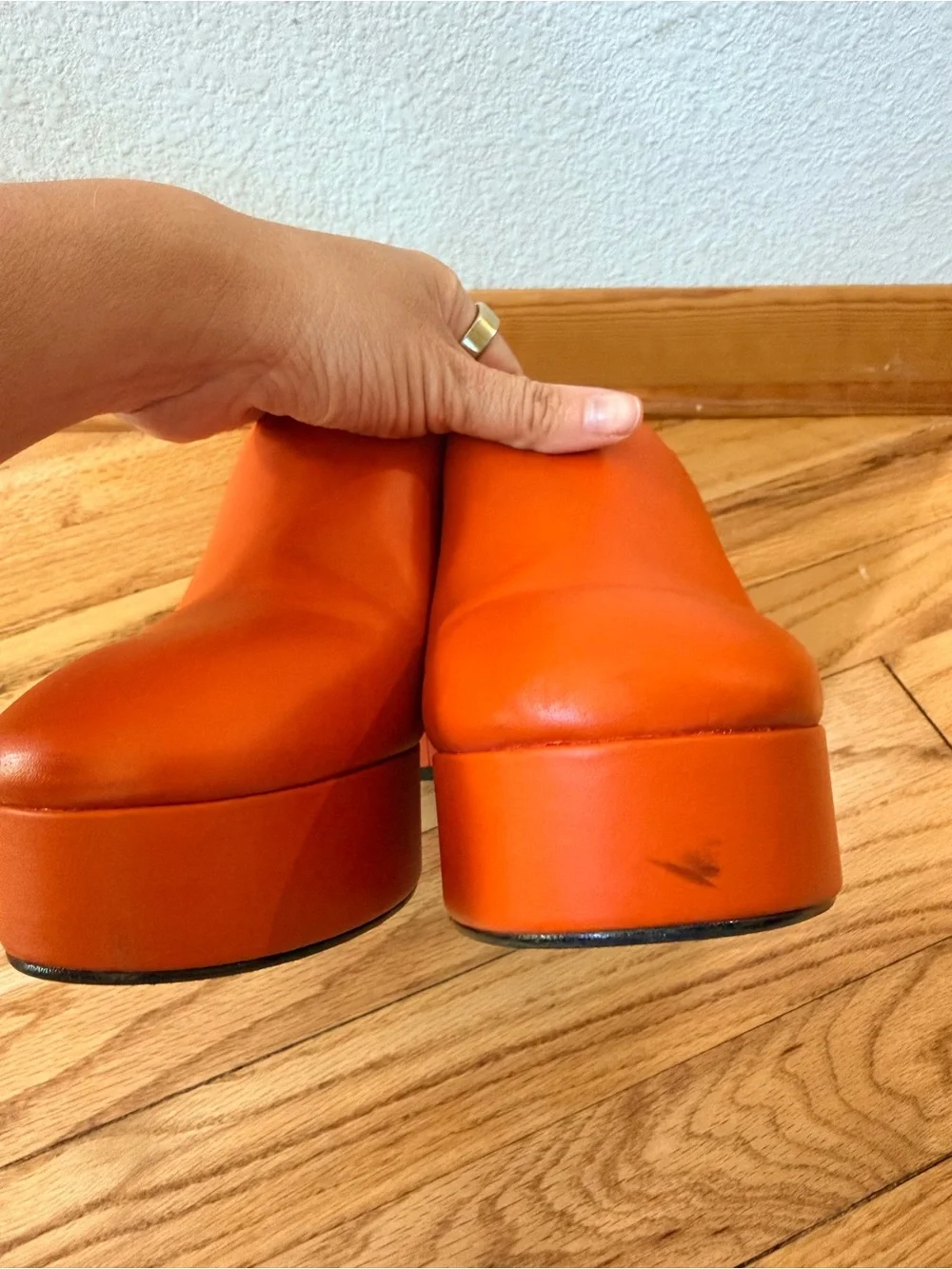 Alohas Platform Mule Heels in Orange - women’s size 41/10